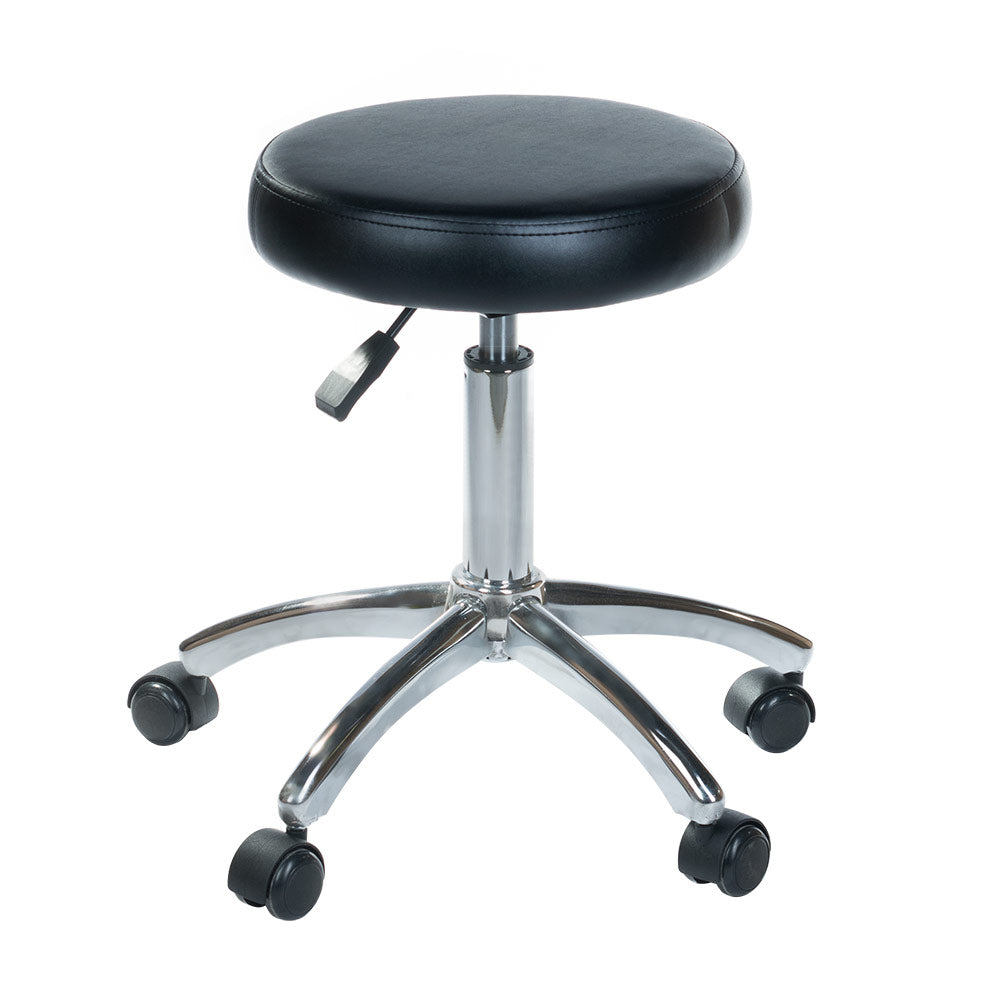 Black cosmetic stool BD-9920 by Beauty System with adjustable height and cushioned seat for salon or makeup use.