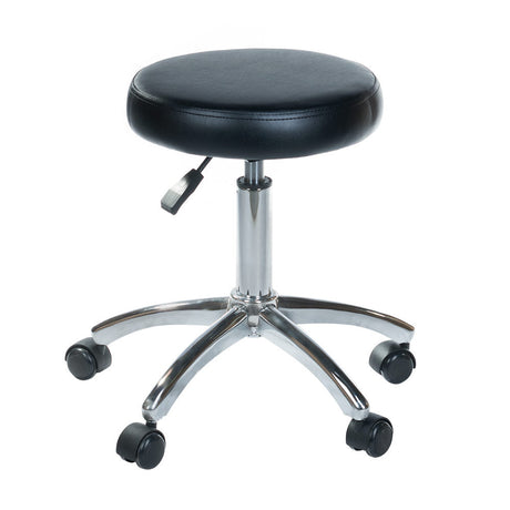 Black cosmetic stool BD-9920 by Beauty System with adjustable height and cushioned seat for salon or makeup use.