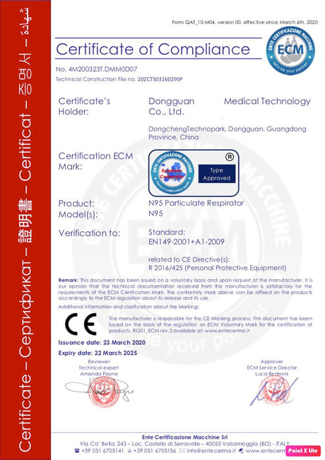 10x Protective Mask KN95 FFP2 CE Certificate - BVShop