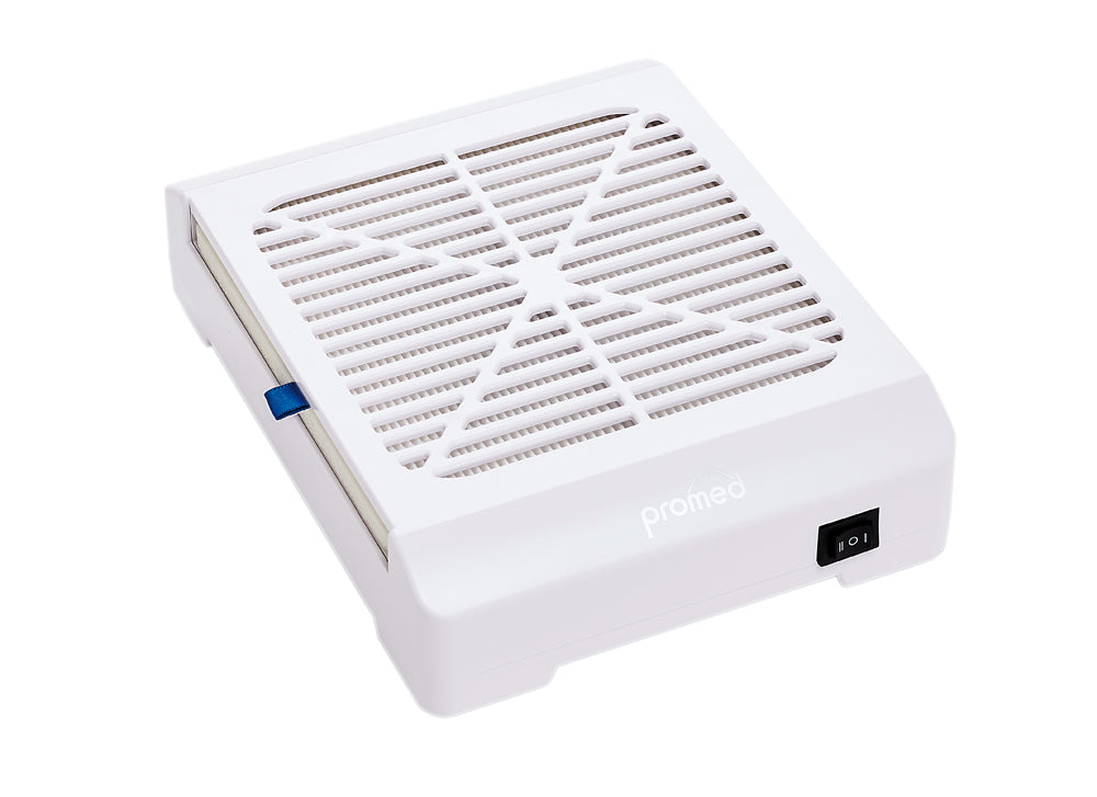 Mini Dust Suction Promed White by Beauty System, close-up of compact white vacuum device for skin cleaning.