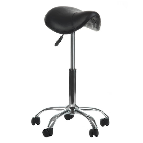 Black Beauty System Beauty Stool BD-9909 with adjustable height and cushioned seat for salon or makeup use.