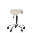 Cream-colored cosmetic stool BD-9909 by Beauty System with cushioned seat and sturdy base, ideal for beauty salons and makeup artists.