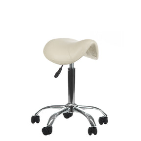 Cream-colored cosmetic stool BD-9909 by Beauty System with cushioned seat and sturdy base, ideal for beauty salons and makeup artists.