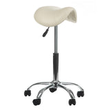 Cream-colored cosmetic stool BD-9909 by Beauty System with cushioned seat and sturdy base, ideal for beauty salons and skincare rooms.