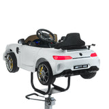 Children's Mercedes white hairdressing chair by Beauty System, featuring a sleek white design and child-friendly styling.