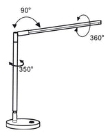 Beauty System PROMED LTL-749 LED table lamp with non-shadow lighting on a desk, modern design, and adjustable arm.