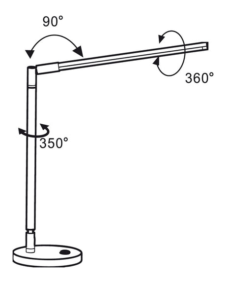 Beauty System PROMED LTL-749 LED table lamp with non-shadow lighting on a desk, modern design, and adjustable arm.