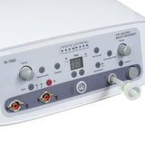Beauty System 3-in-1 Microdermabrasion, Peeling, and Ultrasonic device in gray, showing the sleek handheld skincare tool.