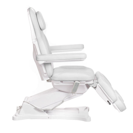 Electric cosmetic chair Modena Pedi BD-8294 by Beauty System in white, featuring adjustable height and padded upholstery for comfort.