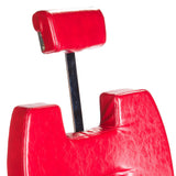 Red Barber chair HEKTOR BH-3208 by Beauty System with padded seat, backrest, and adjustable headrest for salon use