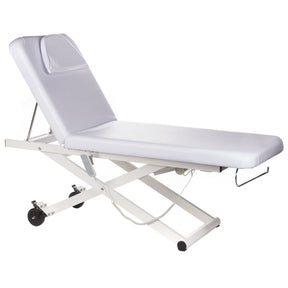 White electrical rehabilitation table BY-1041 by Beauty System with adjustable surface and sturdy frame for therapy treatments