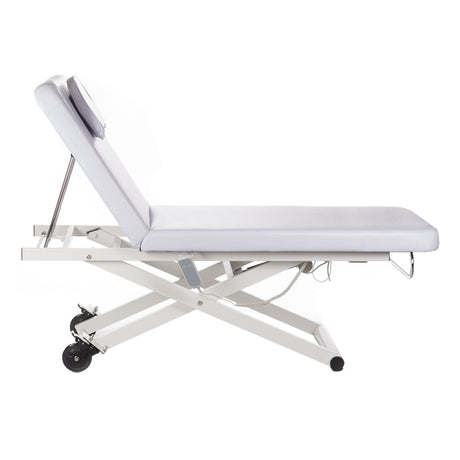 White electrical rehabilitation table BY-1041 from Beauty System with adjustable features and padded surface for therapy sessions.