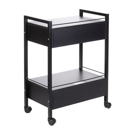 Black Beauty System BY-7017 cosmetic cabinet with multiple compartments and a sleek, modern design for organized storage.