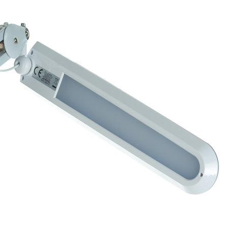 White LED workshop lamp BSL-52 by Beauty System with 12W clip, focused on adjustable light and compact design for workspaces.