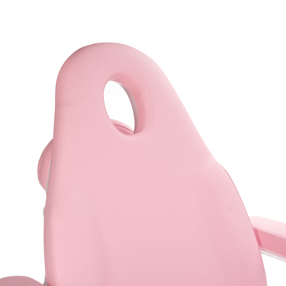 Electric beauty chair by Beauty System, pink Pedicure BD-8294 model, featuring adjustable seating and luxurious upholstery.