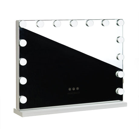 LED-lit Hollywood mirror by Beauty System, 58x43cm with bright LED lights, modern mirror for vanity and dressing areas.