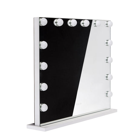 LED illuminated mirror by Beauty System, Hollywood style, 80x65cm with bright lighting and sleek design.