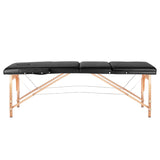 3-section black comfort massage table, wood comfort - BVShop