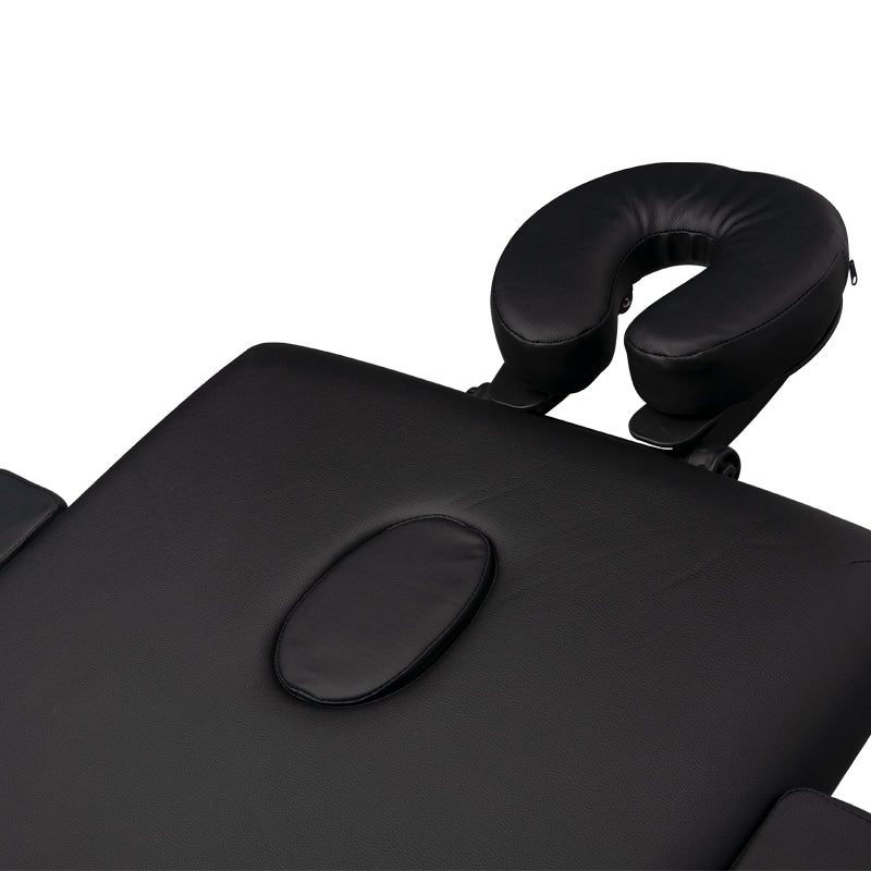 3-section black comfort massage table, wood comfort - BVShop