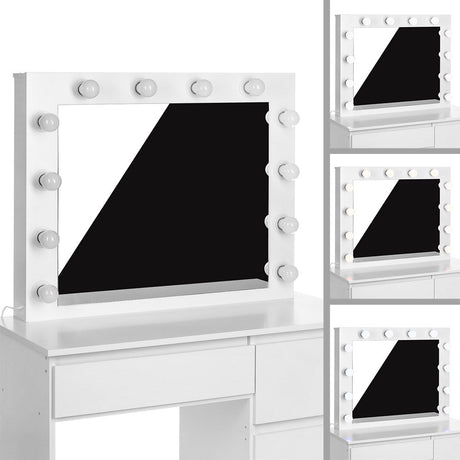 White EVA Dressing Table with LED Illuminated Mirror - BVShop
