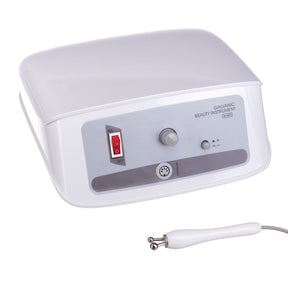 Gray galvanic device BR-863 by Beauty System with control panel and cables, used for facial skincare treatments.