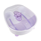 Beauty System foot massager designed for pedicure procedures, showing a close-up of the device with textured massage rollers.