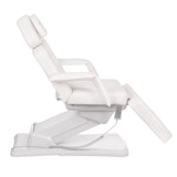 Electric cosmetic chair BR-6622 by Beauty System in white, featuring adjustable armrests and cushioned seat for professional beauty treatments.