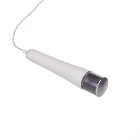 Beauty System Ultrasonic Device BR-625, close-up of handheld skincare device with control buttons and ultrasonic treatment head.