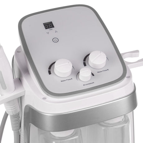 Beauty System AquaPeel Cleaning BR-20201 device used for facial skin cleansing and exfoliation, with a sleek design and digital display.