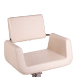 Cream-colored Beauty System Vito BH-6971 hairdressing chair with cushioned seat and backrest, styled for salon comfort and style