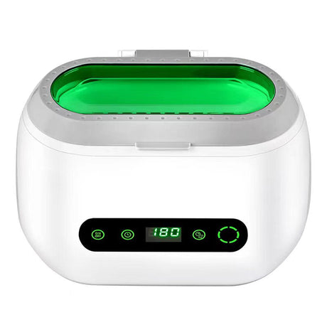 Professional ultrasonic cleaner VGT-9600 by Beauty System, showing the stainless steel tank and control panel.
