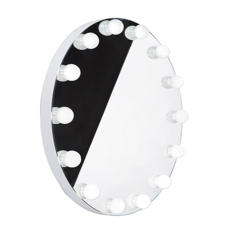 Beauty System Hollywood LED round makeup mirror with 50cm diameter, illuminated, sleek design, perfect for detailed beauty application.