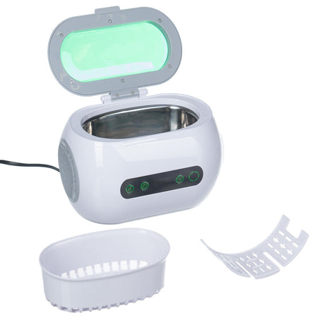 Professional ultrasonic cleaner VGT-9600 by Beauty System with stainless steel tank and digital control panel.