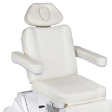 Electric cosmetic chair heated BR-6686 by Beauty System, white reclining beauty salon chair with adjustable features and cushioned seating.