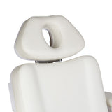 White electric cosmetic chair BR-6686 by Beauty System with adjustable headrest and padded seat for beauty salon use.