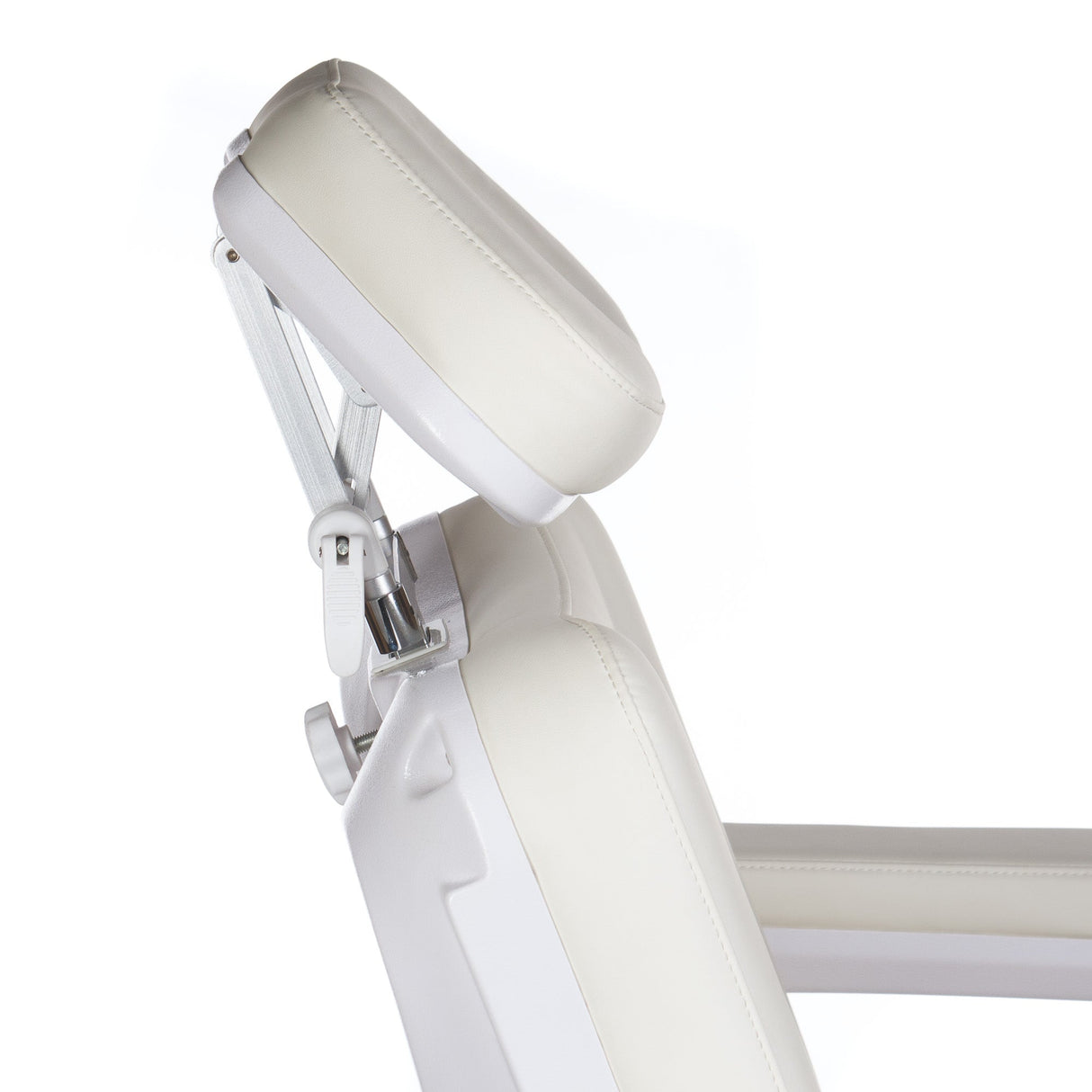Electric cosmetic chair by Beauty System in light grey with adjustable features, ideal for beauty salons and spa treatments.