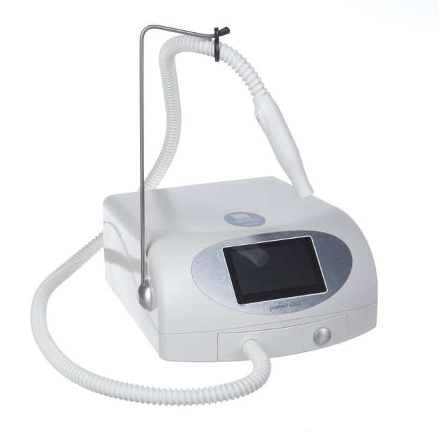 Podology Router Promed 4040 by Beauty System with dust chucker, showing a professional foot care device and accessories.