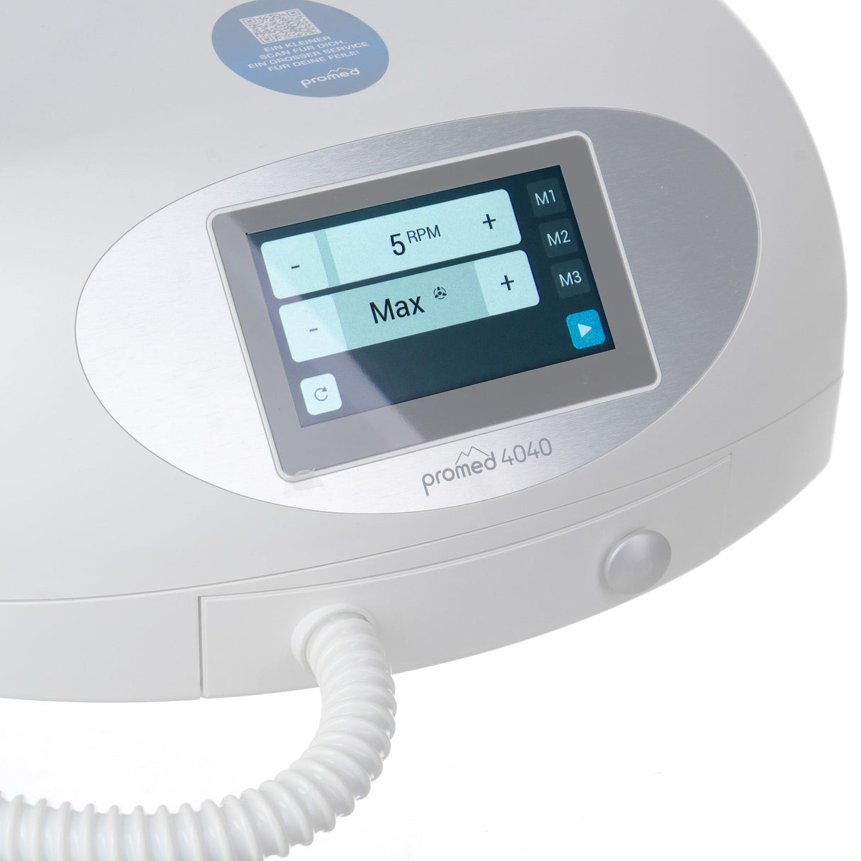 Beauty System Podology Router Promed 4040 with Dust Chucker on display, showing the device's compact design and attached dust collection system.