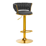 4Rico Bar Hocker QS-B313a gray velvet - BVShop