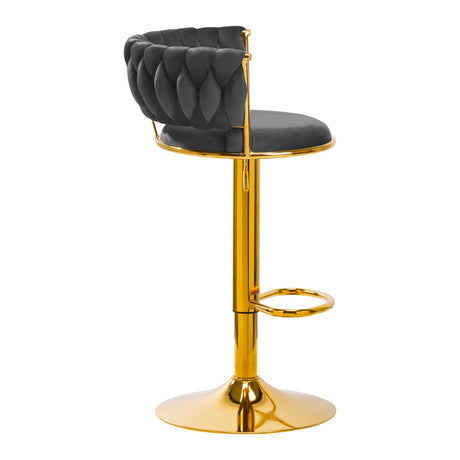 4Rico Bar Hocker QS-B313a gray velvet - BVShop