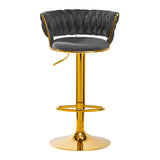 4Rico Bar Hocker QS-B313a gray velvet - BVShop