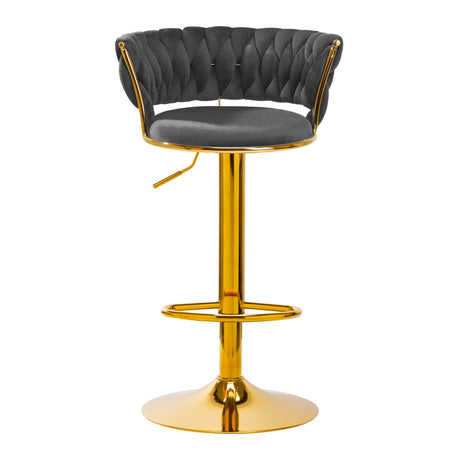 4Rico Bar Hocker QS-B313a gray velvet - BVShop