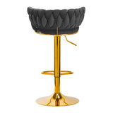 4Rico Bar Hocker QS-B313a gray velvet - BVShop