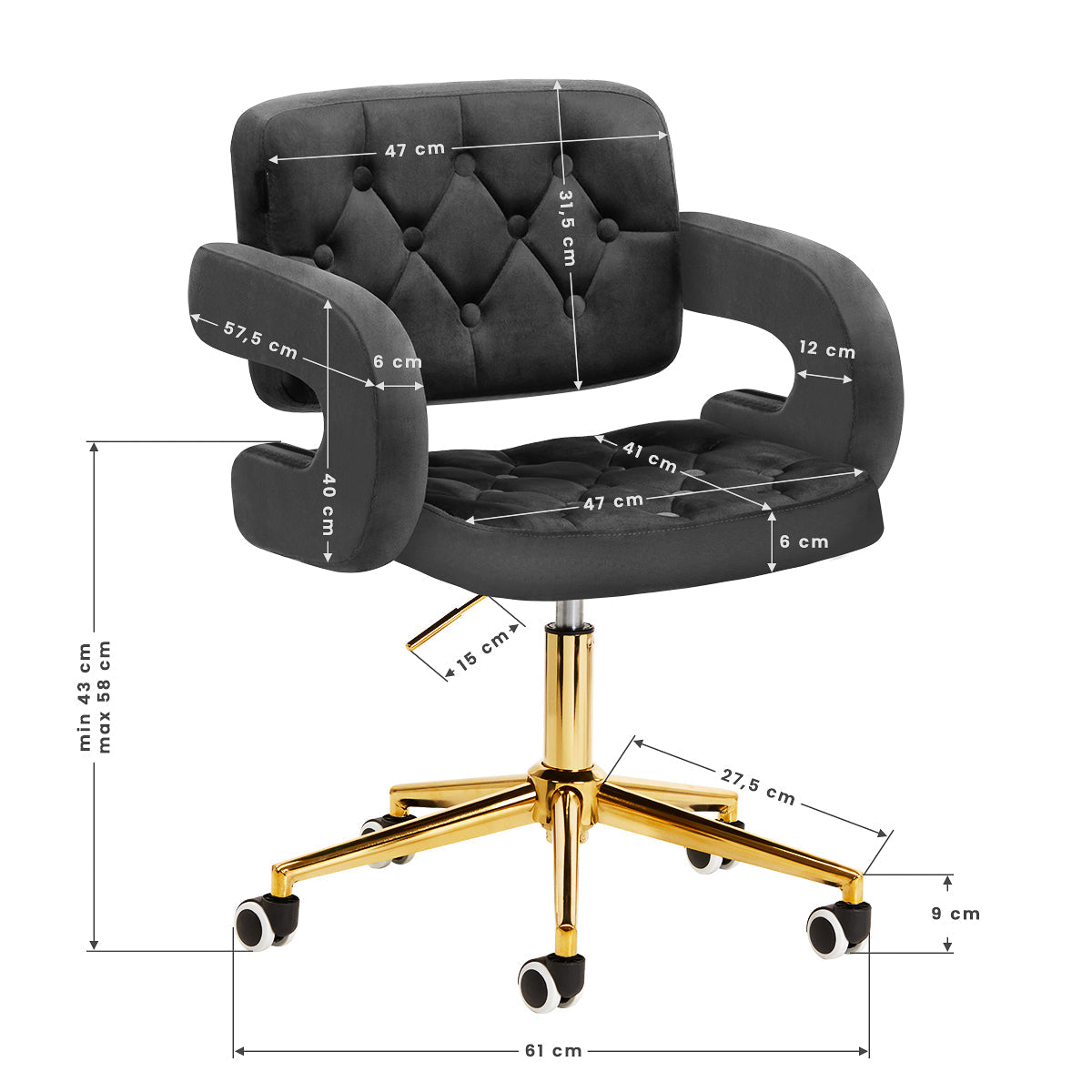 4Rico Chair QS-OF213G gray - BVShop