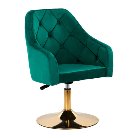 Green 4Rico swivel office chair with adjustable height and armrests, designed for ergonomic comfort and modern workspace style.