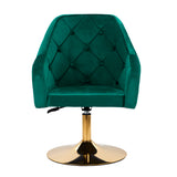 Green 4Rico swivel office chair QS-BL14G with adjustable height and ergonomic design, shown from the side.
