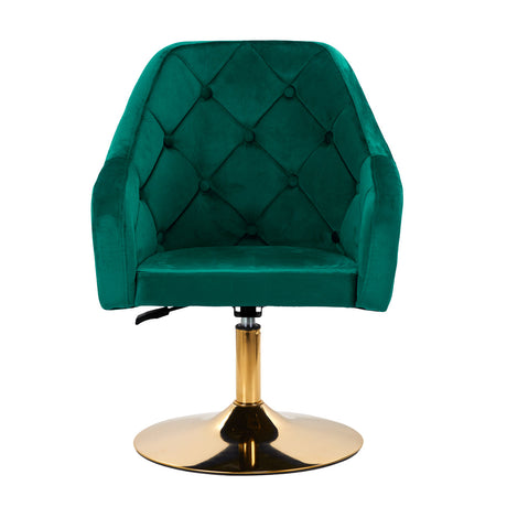Green 4Rico swivel office chair QS-BL14G with adjustable height and ergonomic design, shown from the side.