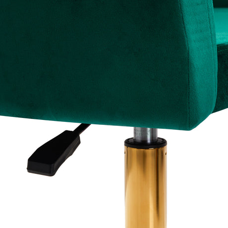 Green 4Rico QS-BL14G swivel office chair with adjustable height and ergonomic design, shown from a front angle.