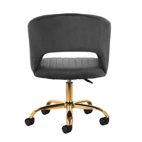 Gray 4Rico swivel office chair with adjustable height and ergonomic design, featuring a cushioned seat and backrest.