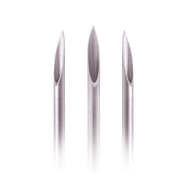 Pack of 50 Killer Ink precision straight piercing needles for professional tattooing and body piercing procedures.